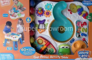 New Bright Starts Get Rollin Play Learn Kids Activity Table 123 ABCs
