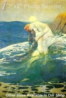 7x5 Repro Art Poster Howard Pyle 1853 1911 Mermaid