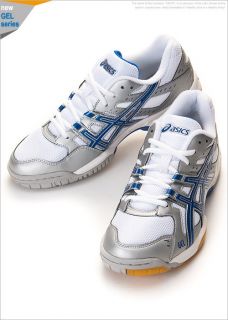 Asics Gel Rocket 6 Volleyball Badminton in Silver Blue Shoes Gift G114