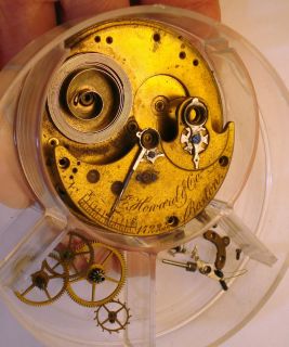 Early E Howard 18 Size Gilt Keywind Pocket Watch Parts Movement 17224