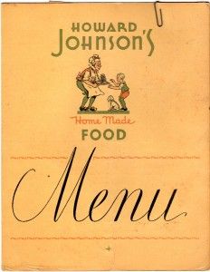 1940s HOWARD JOHNSONS Restaurant MENU w/ AFTERNOON TEA/LATE NIGHT