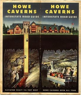1952 Howe Caverns Road Map New York Pennsylvania Jersey