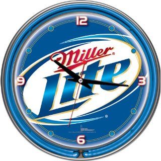 Miller Lite 14 Inch Neon Wall Clock   Game Room Products