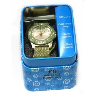 Solo Quartz Analogue Green Fabric Strap Boys Watch D278 Watches