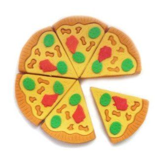 Japanese Fun: 6 Piece Pizza Slice Erasers: Toys & Games