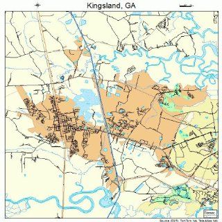 Street & Road Map of Kingsland, Georgia GA   Printed small