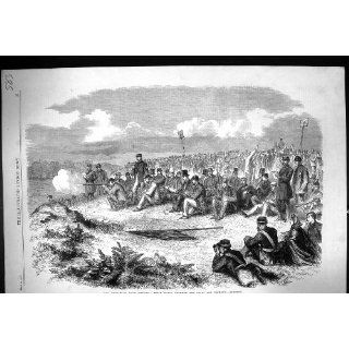 Antique Print of 1862 Wimbledon Rifle Match Lords Commons