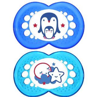 Pack of 2 MAM Baby Dummies/ Glow in the Dark Soothers