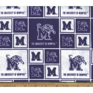 44 Wide Fabric University of Memphis Tigers Blue/white