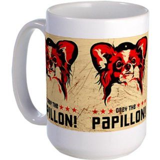 Obey the Papillon Large vintage poster Mug Large Mug by