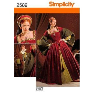 Simplicity 2589 Sewing Pattern Misses Tudor Costume Gown