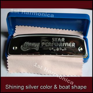 New Shining Silver Huang 102 Star Performer Harmonica Bluesharp