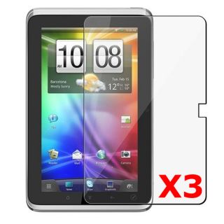 For HTC Flyer EVO View 4G Tablet 3 x Clear Screen Protector Film