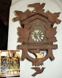 Hubert Herr Cuckoo Clock Triberg Germany Vintage for Project or Parts