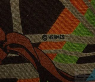 Hermes Brown Cashmere & Silk Hubert de Watrigant Lujo Criollo 90cm