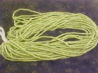 Vtg 1 Hank Soft Sage Green Bugle Beads Dead Stock WQW