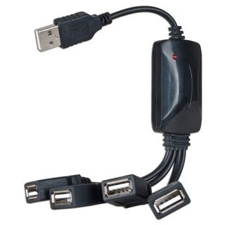 Vibe Axcess 4 Port USB 2 0 Breakout Hub Splitter Black