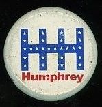 Hubert Humphrey HHH 1968 Campaign Pin