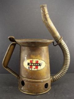 Vintage Huffman Antique Oil Can w/ Flexible Spout & Thumb Lever Huffy