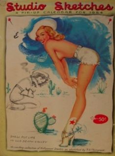 Marilyn Monroe Calendar Pinup Thompson 1954 w Envelope 12 pgs Golden