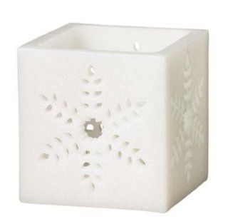 White Snowflake Luminary Tealight Candle Holder Home