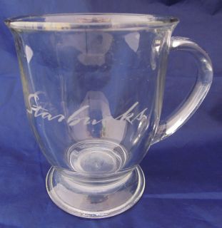   Clear Glass Coffee Cup Mug Footed Handled Latte Drink Kitchen Tea