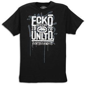 Ecko Unltd Lessons S/S T Shirt   Mens   Casual   Clothing   Black