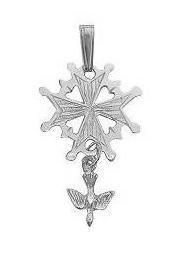 Tall Sterling Silver Huguenot Cross Pendant