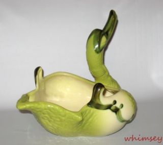 Hull Pottery Swan Centerpiece Planter 69 Chartreuse 1950s USA