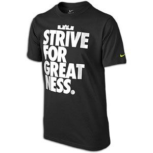 Nike Lebron Strive For Greatness T Shirt   Boys Grade School   Black