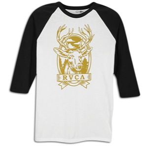 RVCA Deer Headd Baseball Sleeve T Shirt   Mens   Casual   Clothing