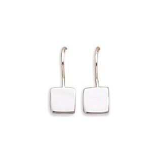 CleverSilvers 8MM Square Engravable Earrings On French