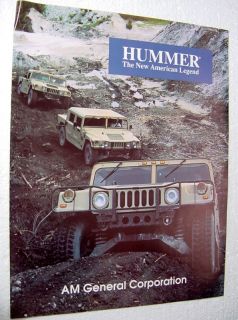 Hummer Humvee H1 Am General Factory Brochure 1990s