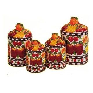 Fruit Delight 4pc Deluxe Canister set, Fruit Paradise