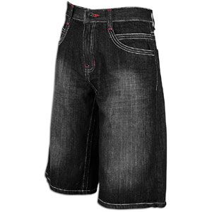 Southpole Cool Contrast Washed Denim Shorts   Mens   Black Sand