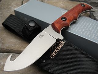 Gerber Freeman Pear Wood Guthook Hunter Knife New