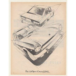 1969 Fiat 124 Sport Coupe $2940 Line Drawing Print Ad