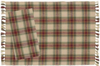 New Park Designs Cinnamon Placemats Napkins Country Plaid Choice of