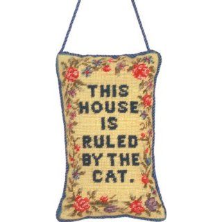 123 Creations C014.5x8 inch Ruled by Cat Needlepoint Door