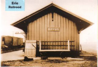   Railroad Depot train station at Bippus Huntington Co IN Indiana RR