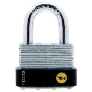 Yale Y125/50/129/1 Laminated Steel Padlock with Brass 5 Pin Key
