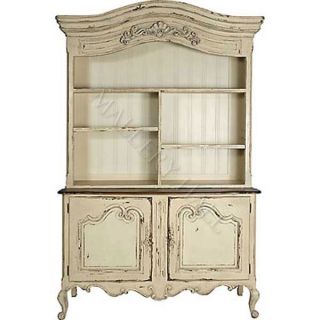 French Country Provence Hutch Parchment China Cabinet
