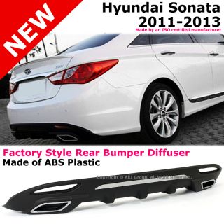 For: Hyundai Sonata GLS Limited 11 13 + Rear Bumper Diffuser ABS