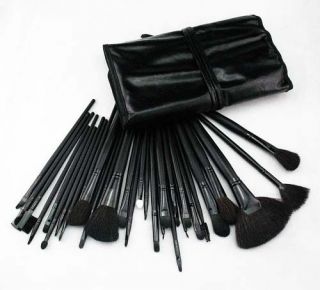 Professional Eyebrow Shadow Makeup Cosmetic Natural Leather Brush Set