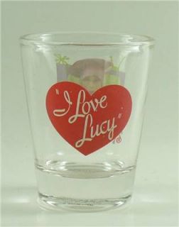 Wonderful I Love Lucy Shot Glass. Features Lucy in her Candy factory