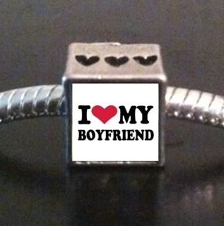 Love My Boyfriend Photo European Bead Cube Charm