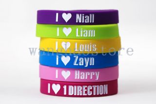 UK 1 D One Direction Rubber Silicon Wrist Band Bracelet I Love 1D Fans