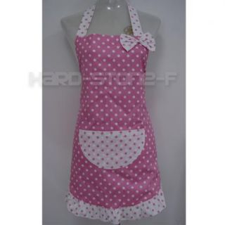Lovely Bowknot Princess Dot 2 Layers Apron with Pocket for Cooking