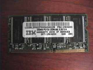 IBM T23 256MB PC133 32MX64 Laptop Memory RAM 19K4655