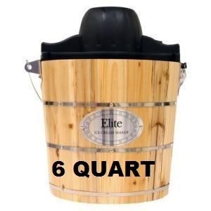  Gourmet Maxi Matic Pine Bucket Electric Manual Ice Cream Maker